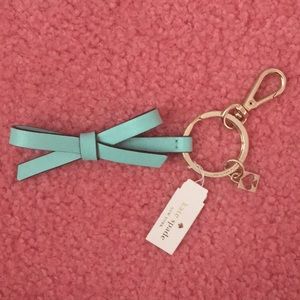Kate Spade blue bow leather key chain.